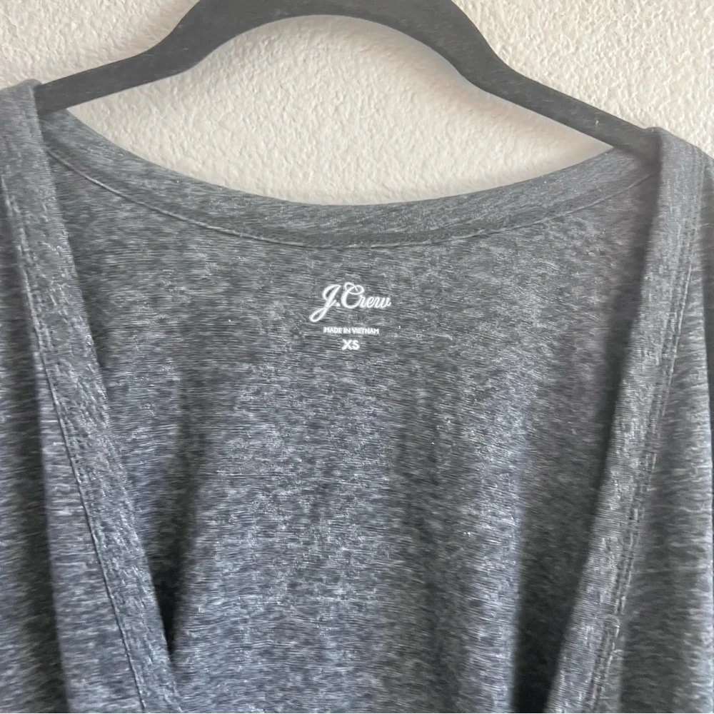 J. Crew Women’s Heathered Gray Long Sleeve Wrap‎ Blouse